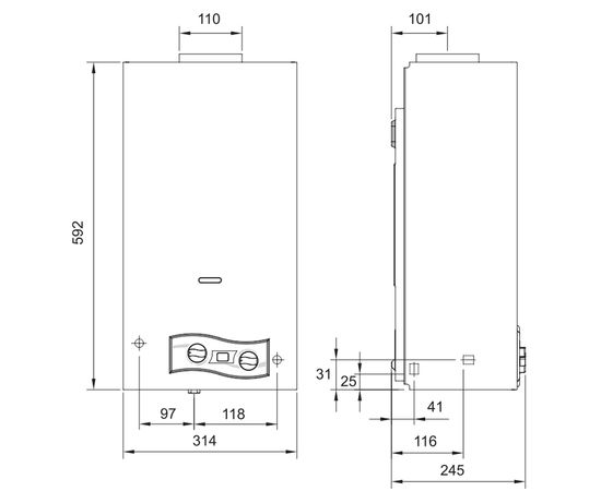 Газовая колонка Atlantic Cremona GV11 ID, изображение 6
