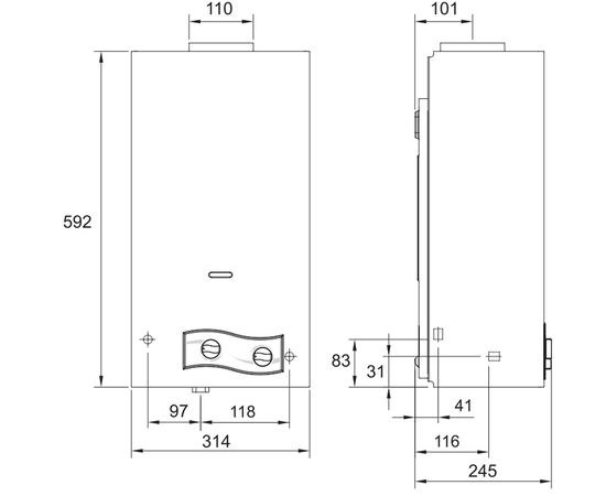 Газова колонка Atlantic Cremona GV11P, зображення 6