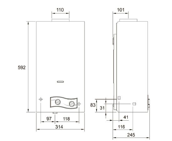 Газова колонка Atlantic Cremona GV11P, зображення 5