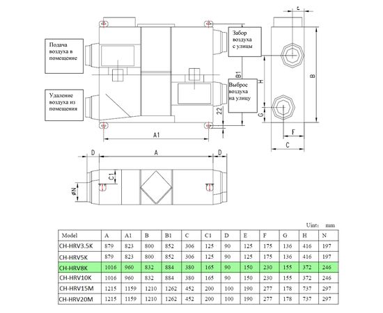 Припливно-витяжна установка Cooper&Hunter CH-HRV8, зображення 2