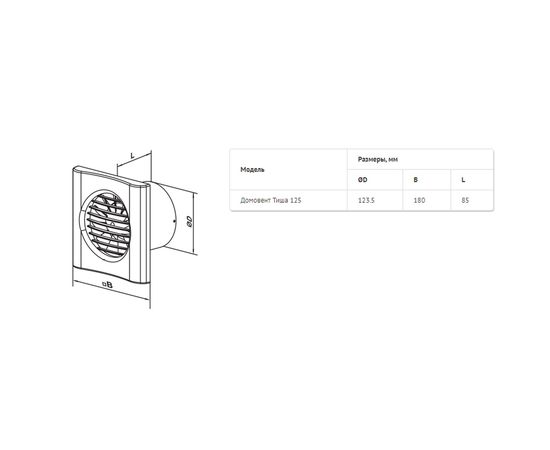Витяжний вентилятор Домовент 125 Тиша В, зображення 2