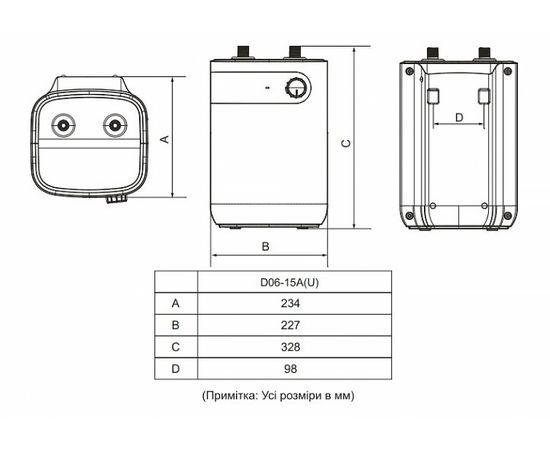 Бойлер Midea D06-15A(U), изображение 3