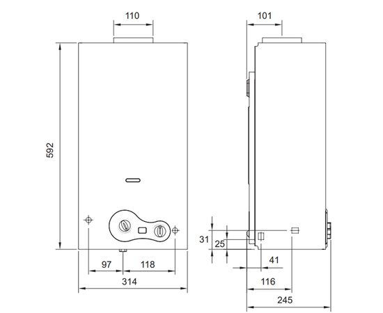 Газовая колонка Atlantic by innovita Trento lono Select 11 iD, изображение 8