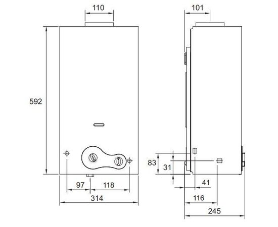Газовая колонка Atlantic by innovita Trento lono Select 11 iD, изображение 7