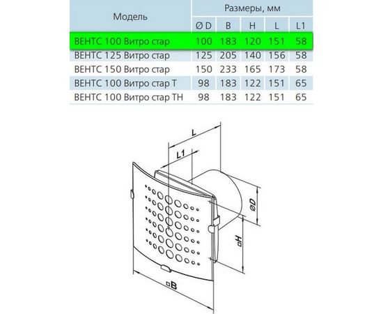Вытяжной вентилятор Вентс 100 Витро Стар 1, изображение 4