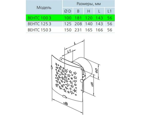 Вытяжной вентилятор Вентс 100 З 1, изображение 4