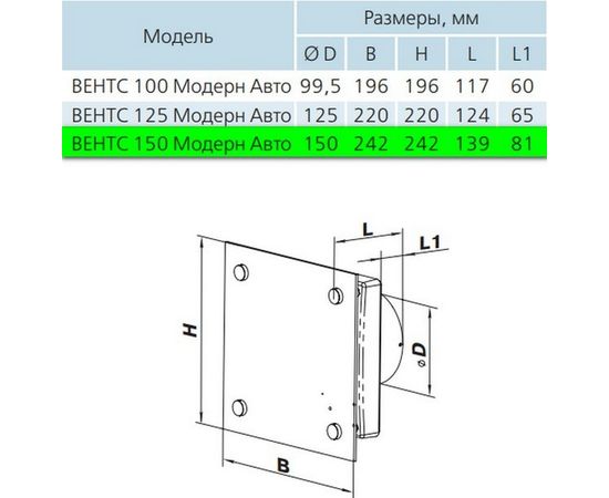 Витяжний вентилятор Вентс 150 Модерн, зображення 5