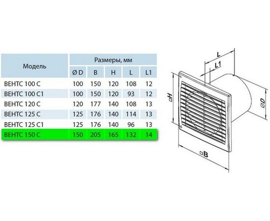 Вытяжной вентилятор Вентс 150 С Т, изображение 5