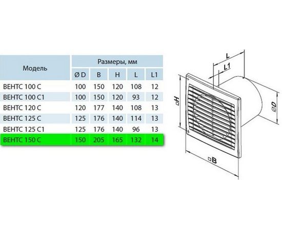 Вытяжной вентилятор Вентс 150 С ВТ, изображение 5