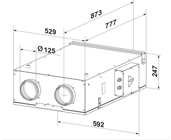 Припливно-витяжна установка Вентс ВУЕ2 150 П ЕС П Комфо, зображення 2