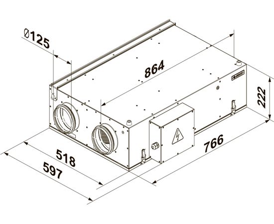 Припливно-витяжна установка Вентс ВУЕ2 200 П, зображення 2