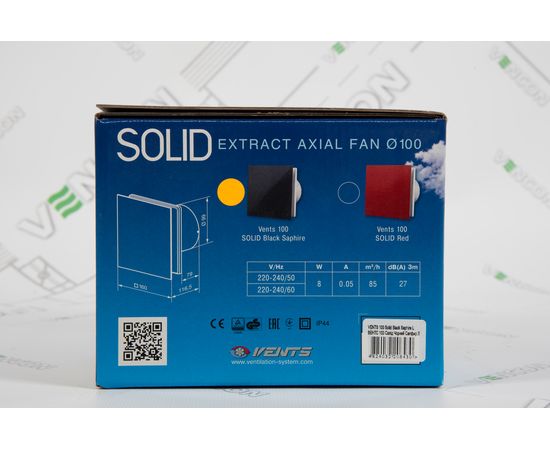 Витяжний вентилятор Вентс 100 Солід Л чорний сапфир, зображення 8