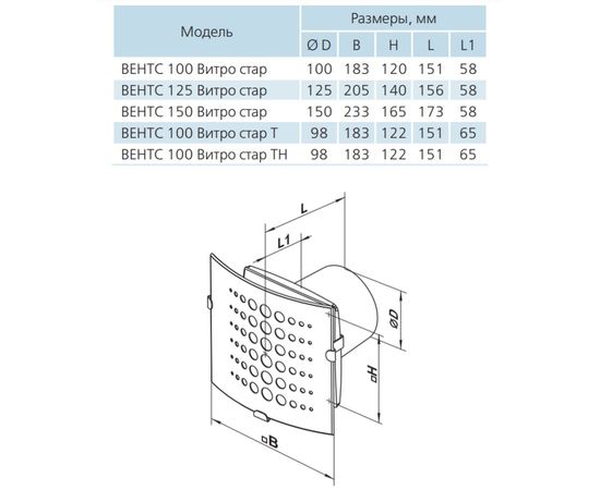 Вытяжной вентилятор Вентс 100 Витро Стар 5, изображение 3