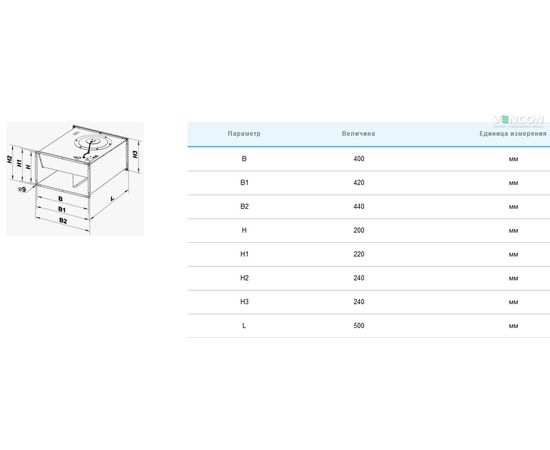 Канальний вентилятор Вентс ВКП 4Е 400х200, зображення 2