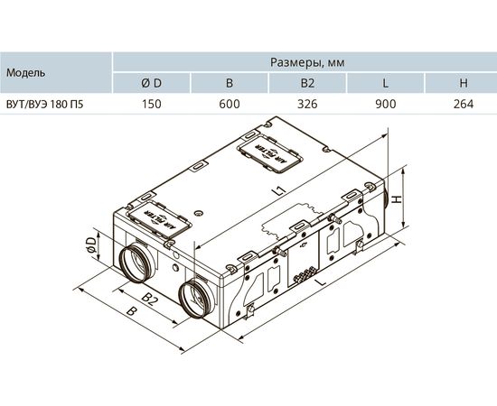 Припливно-витяжна установка Вентс ВУЕ 180 П5 А3, зображення 3