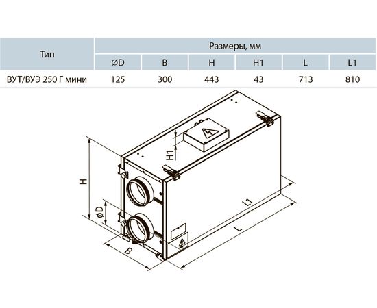 Припливно-витяжна установка Вентс ВУЕ 250 Г мини А12, зображення 3