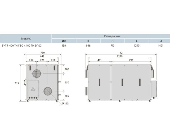Припливно-витяжна установка Вентс ВУТР 400 ТН ЕГ ЕС А17, зображення 3