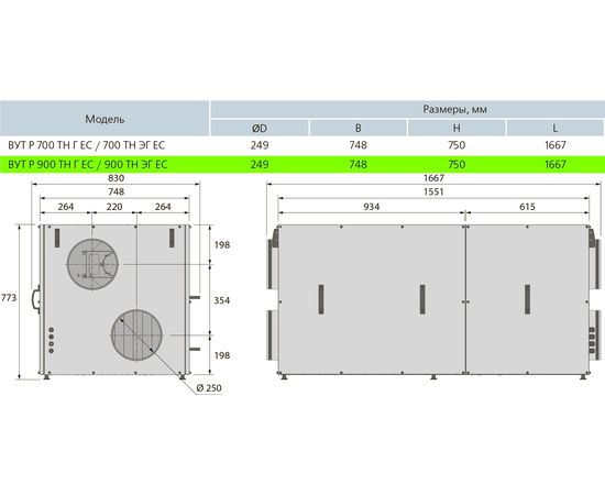 Приточно-вытяжная установка Вентс ВУТР 900 ТН ЭГ ЕС А17, изображение 3