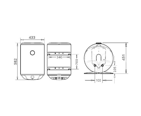 Водонагрівач Atlantic O'Pro Turbo VM 50 D400-2-B 2500W, зображення 2