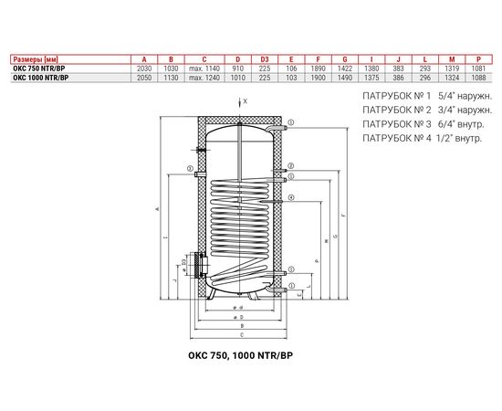 Бойлер непрямого нагріву Drazice OKC 1000 NTR/BP (105513055), зображення 2