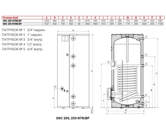 Бойлер непрямого нагріву Drazice OKC 250 NTR/BP (110970101), зображення 2