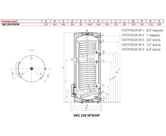 Бойлер непрямого нагріву Drazice OKC 250 NTR/HP (110991401), зображення 2