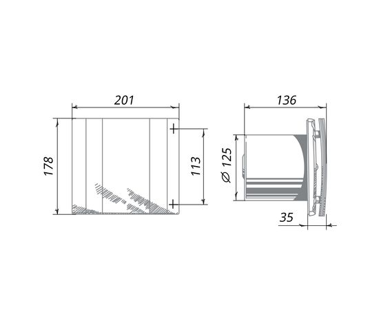 Витяжний вентилятор Blauberg Quatro 125, зображення 3