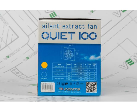 Вытяжной вентилятор Вентс 100 Квайт Алюминий лакированный, изображение 6