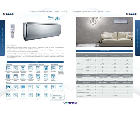 Кондиціонер спліт-система Gree U-Crown GWH18UC-K3DNA4F, зображення 2