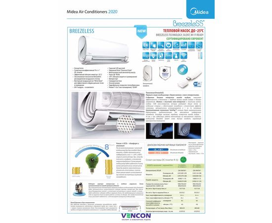 Кондиционер сплит-система Midea BreezeleSS+ FA-12N8D6-I/FA-12N8D6-O, изображение 8