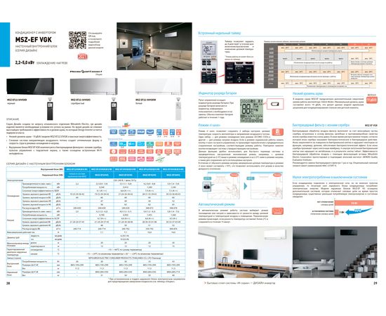 Кондиціонер спліт-система Mitsubishi Electric Design Inverter MSZ-EF35VGKS/MUZ-EF35VG, зображення 7