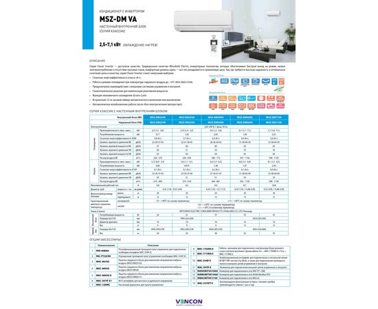 Кондиционер сплит-система Mitsubishi Electric Classic Inverter MSZ-DM60VA/MUZ-DM60VA, изображение 3